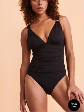 Bleu Rod Beattie RING ME UP Shirred One-piece Swimsuit size 4